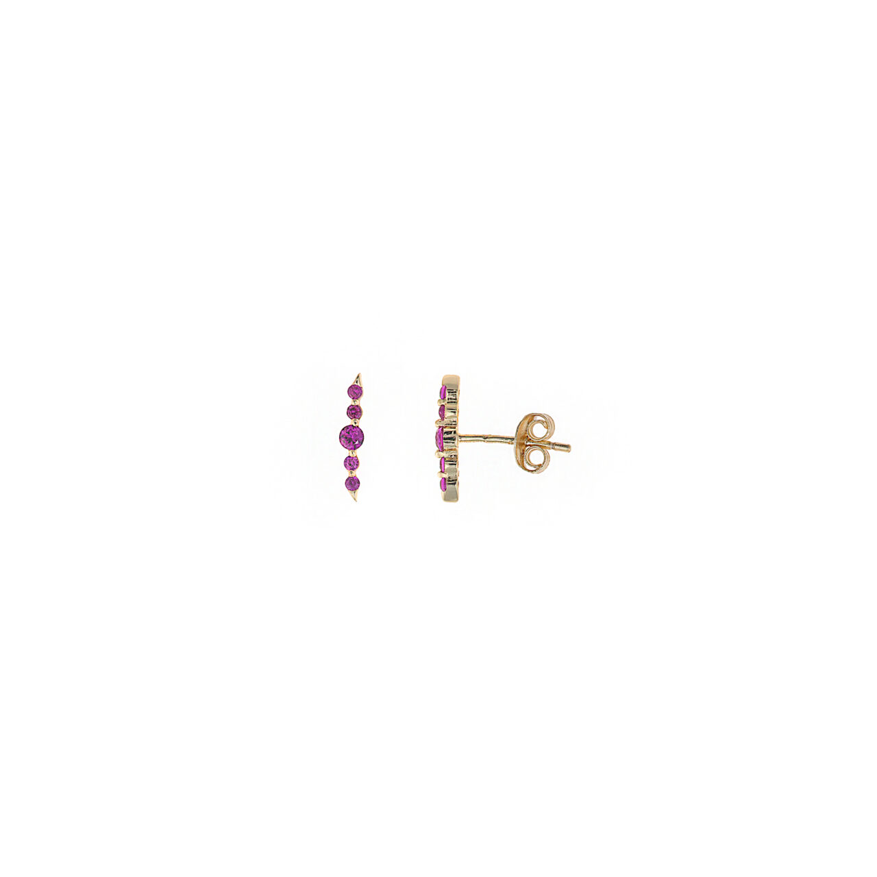 PENDIENTES PLATA CHAPADO DORADO CURVO CIRCONITAS ROSAS SALVATORE