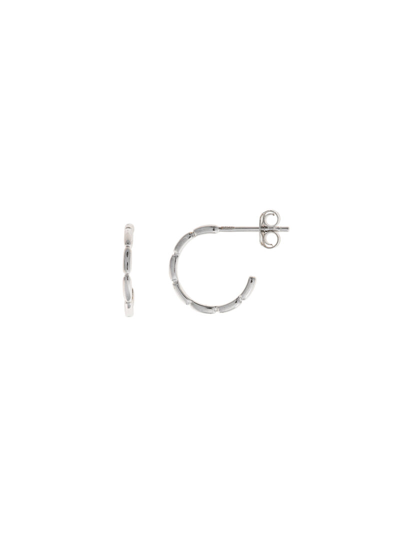 PENDIENTES  PLATA RODIO AROS ESTRIADOS SALVATORE