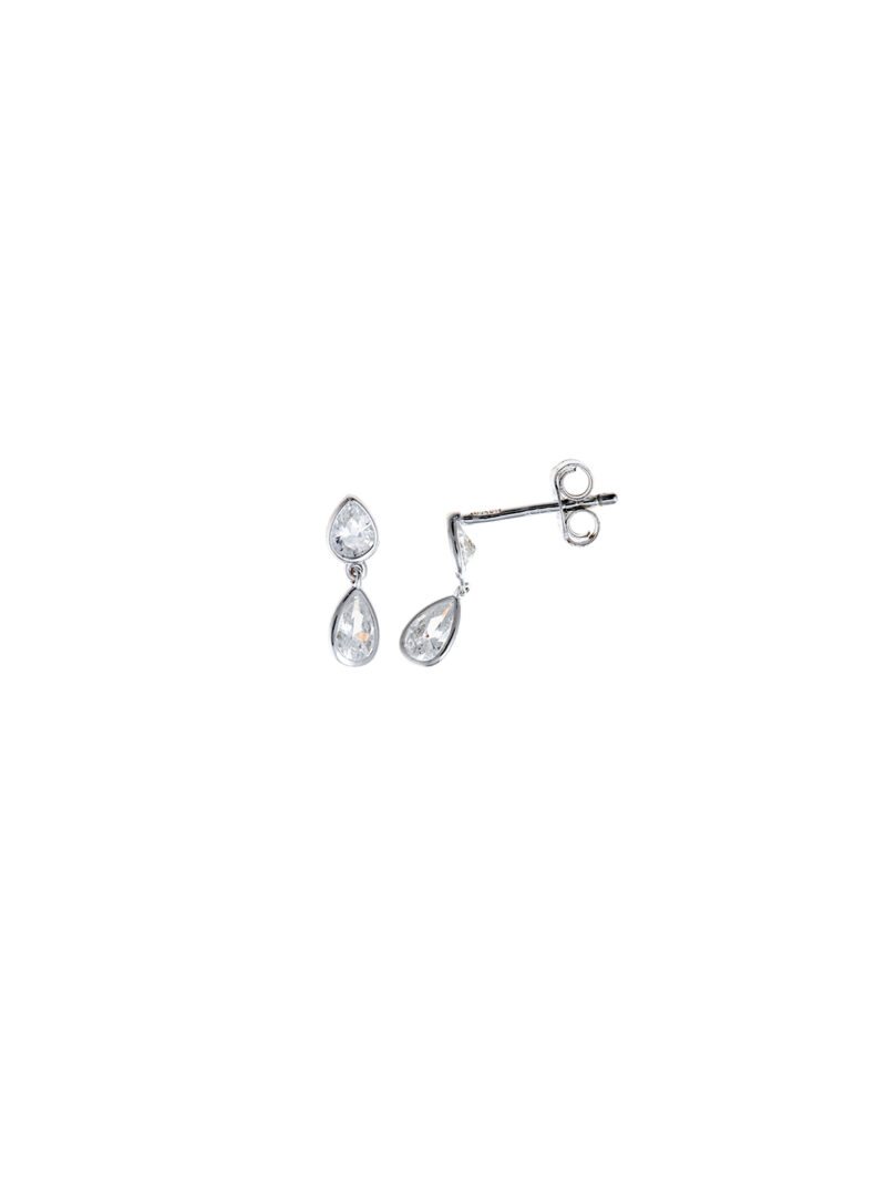 PENDIENTE  PLATA CHAPADO DORADO DOS CIRCONITAS SALVATORE