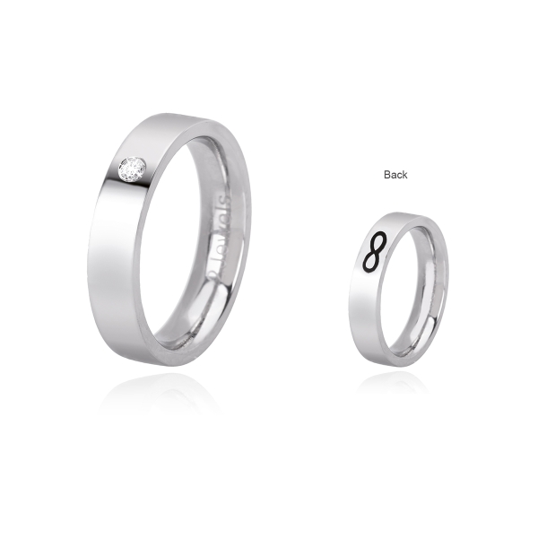 Anillo de acero 316L circonitas 2Jewels