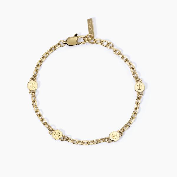 Pulsera de acero 316L PVD dorado 2Jewels