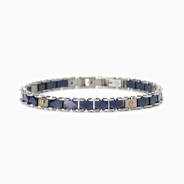 Pulsera de acero 316L PVD dorado cerámica cris 2Jewels