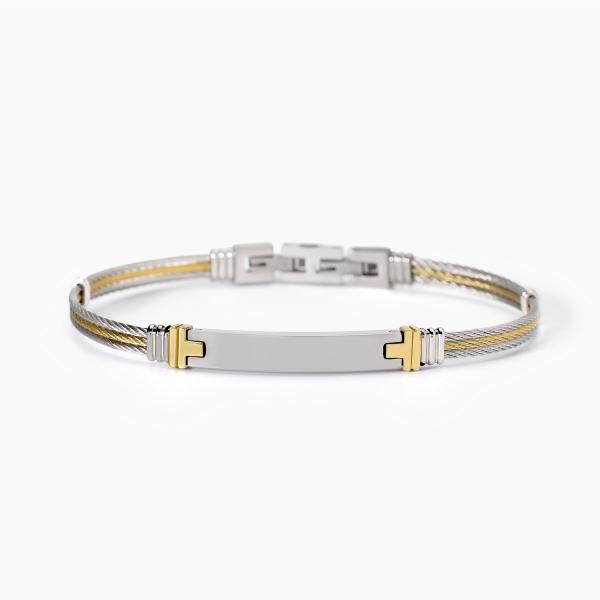 Pulsera de acero 316L PVD dorado o azul  2Jewels