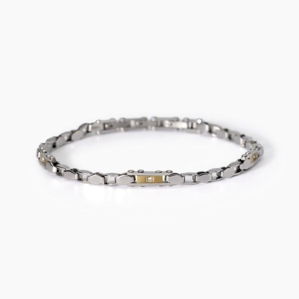 Pulsera de acero 316L PVD dorado cristales 2Jewels