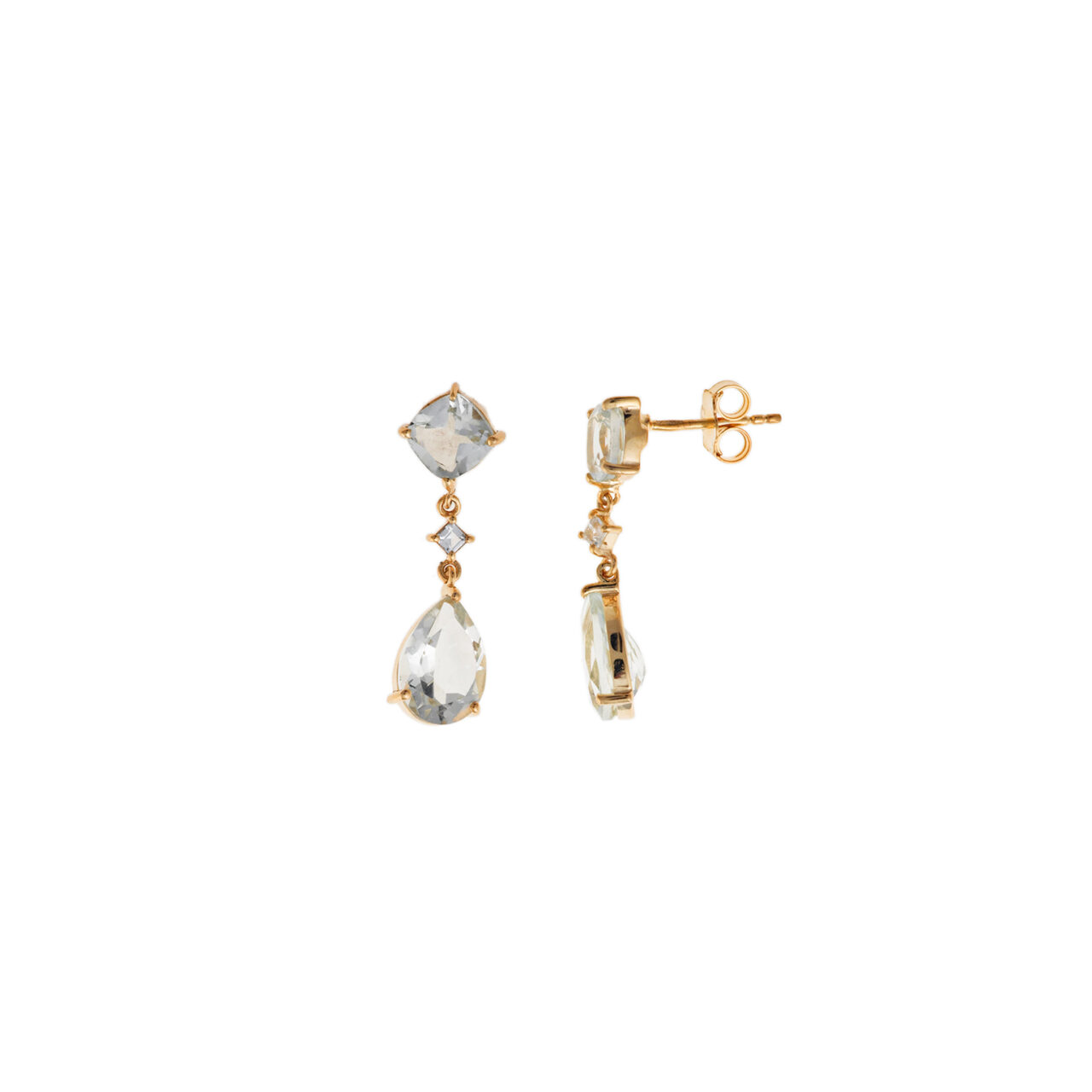 PENDIENTES PLATA CHAPADO DORADO VERDE AMATISTA SALVATORE