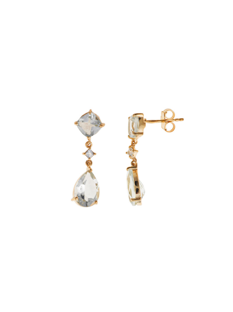 PENDIENTES PLATA CHAPADO DORADO VERDE AMATISTA SALVATORE