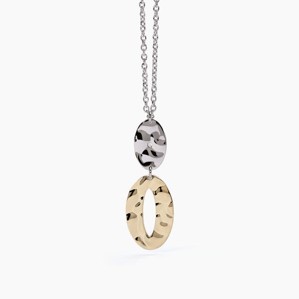 Gargantilla de acero 316L PVD dorado cristales 2Jewels