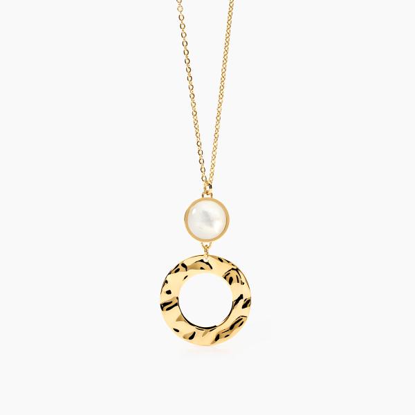 Gargantilla de acero 316L PVD dorado perlas concha 2Jewels