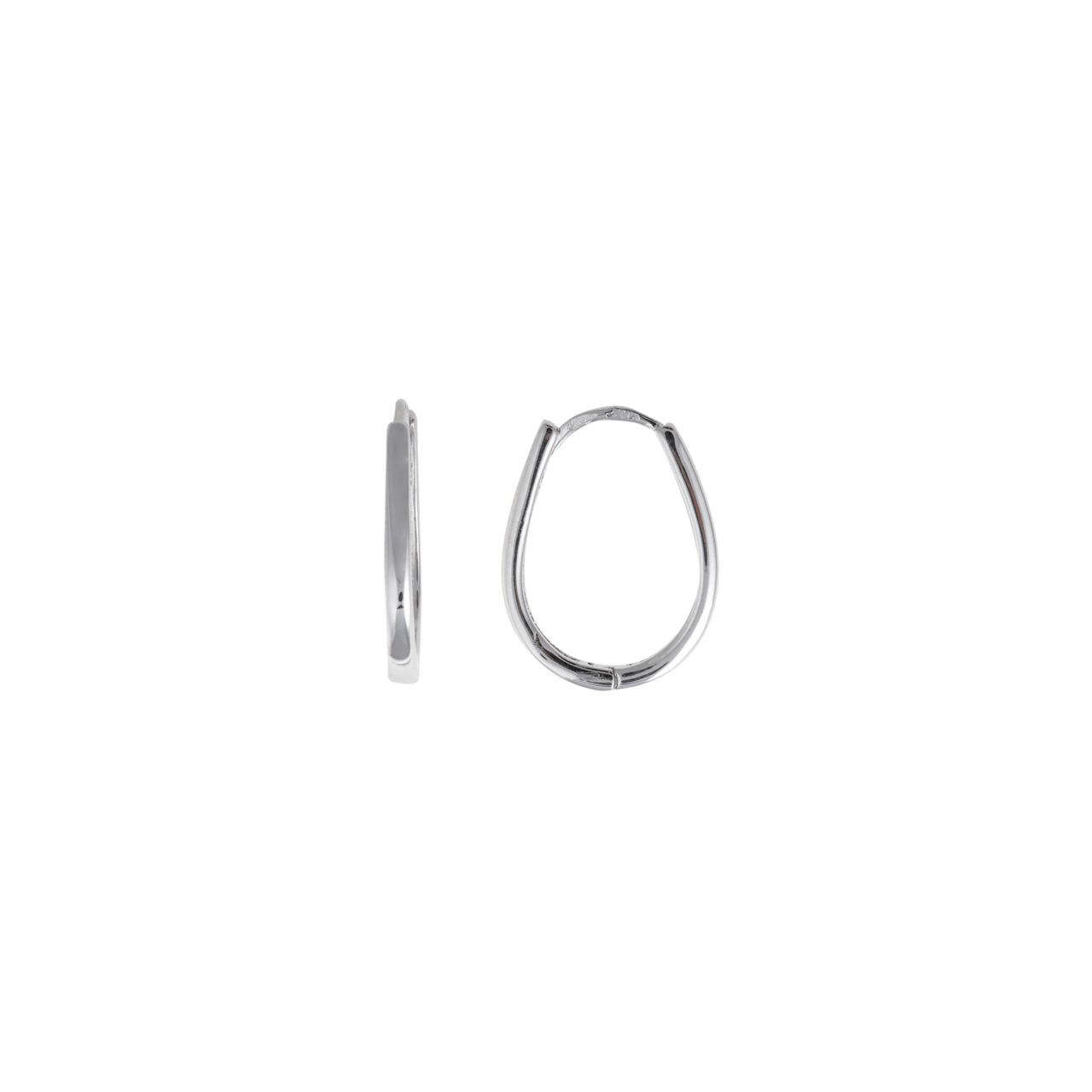 PENDIENTES  PLATA RODIO ARO OVALADO LISO SALVATORE