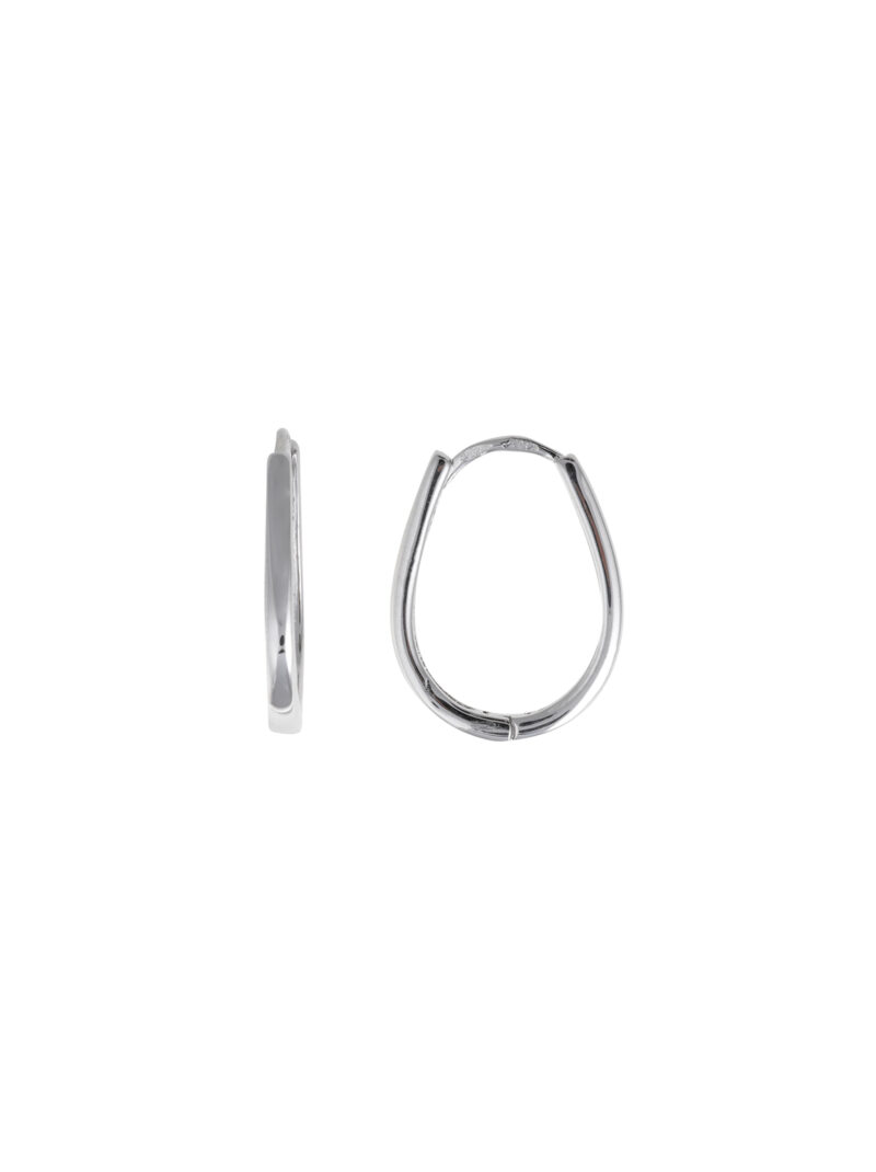 PENDIENTES  PLATA RODIO ARO OVALADO LISO SALVATORE