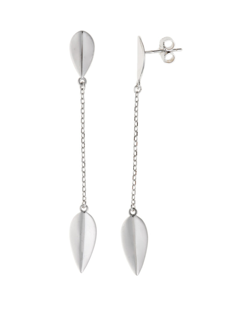 PENDIENTES PLATA RODIO PERAS CON CADENA LISA SALVATORE