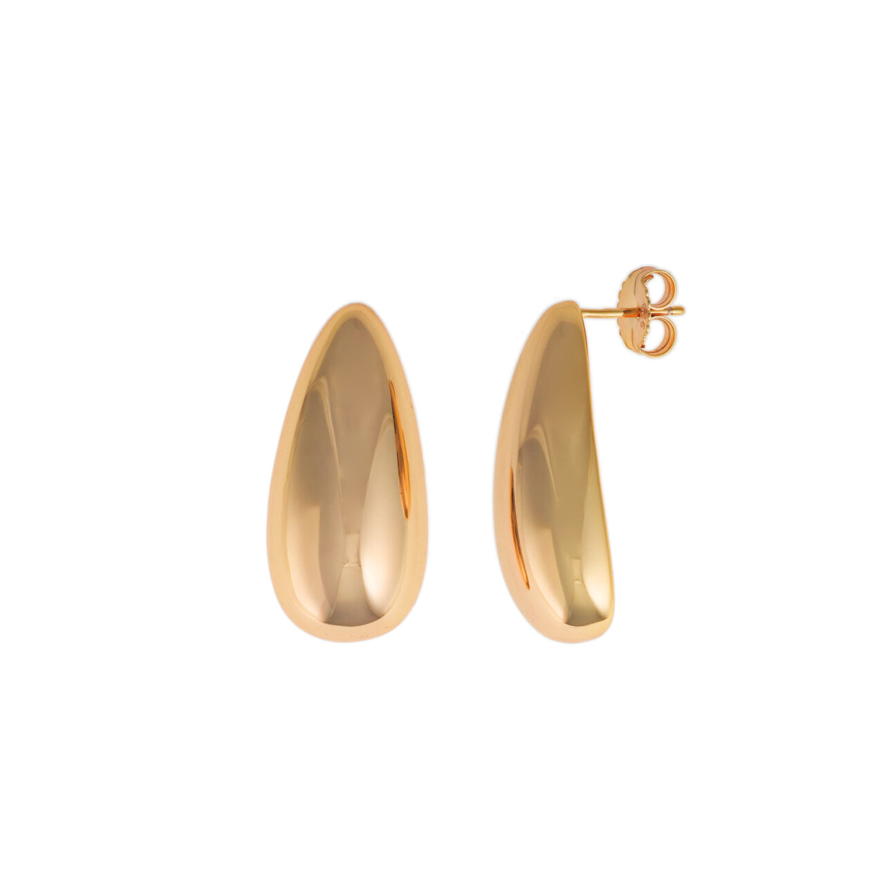 PENDIENTES PLATA CHAPADO DORADO PERA LISO SALVATORE
