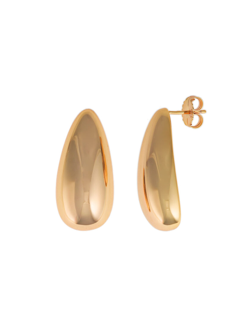 PENDIENTES PLATA CHAPADO DORADO PERA LISO SALVATORE