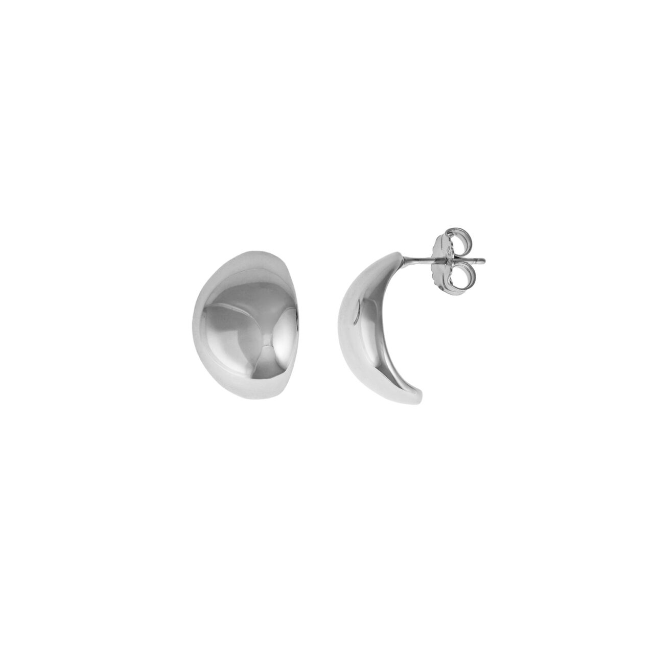 PENDIENTES  PLATA RODIO OVALO LISO SALVATORE