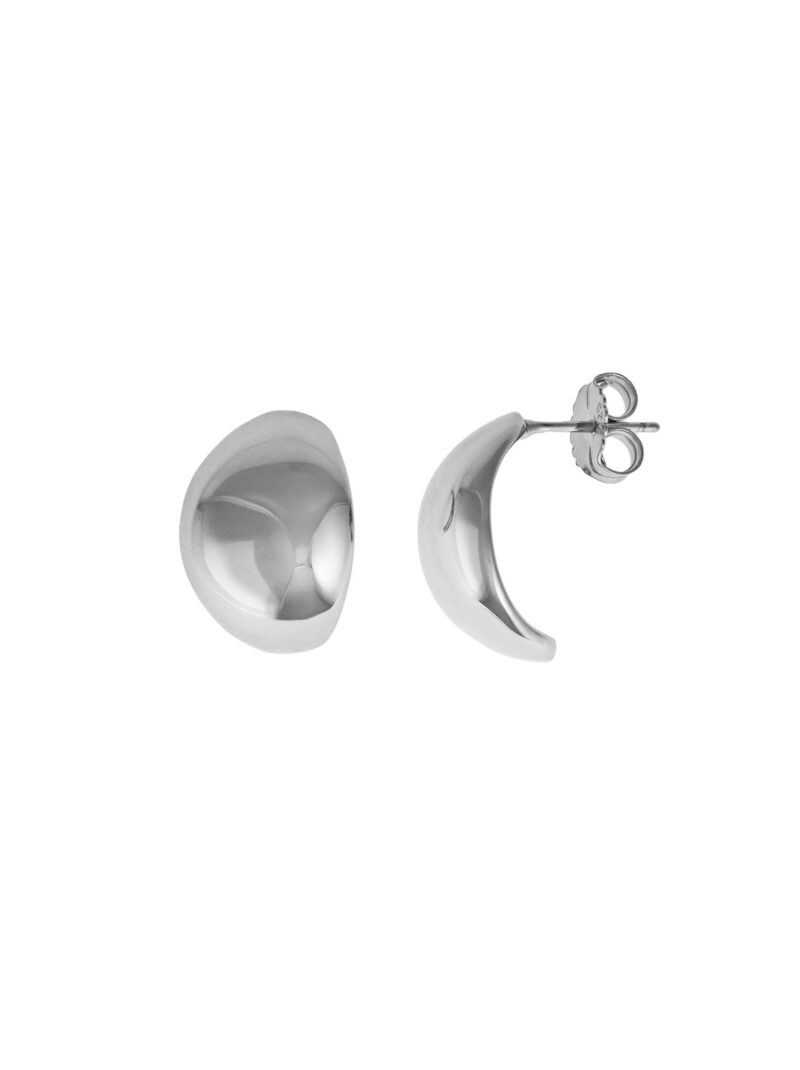 PENDIENTES  PLATA RODIO OVALO LISO SALVATORE