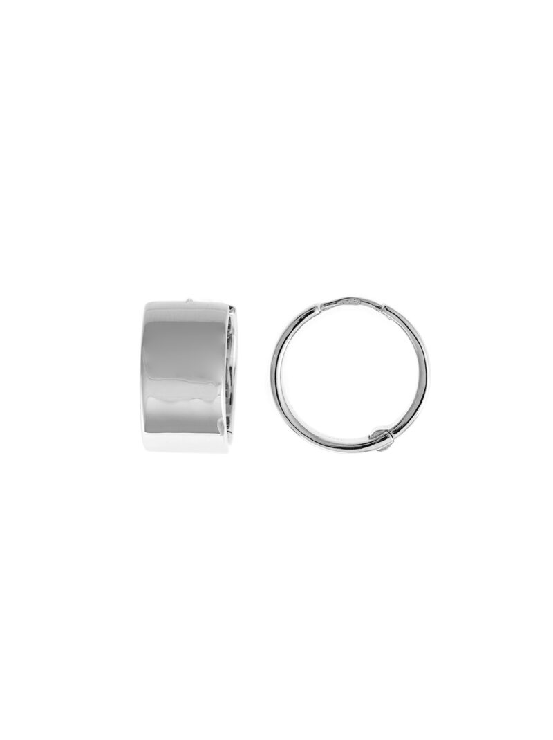 PENDIENTES  PLATA RODIO AROS LISO ANCHO SALVATORE