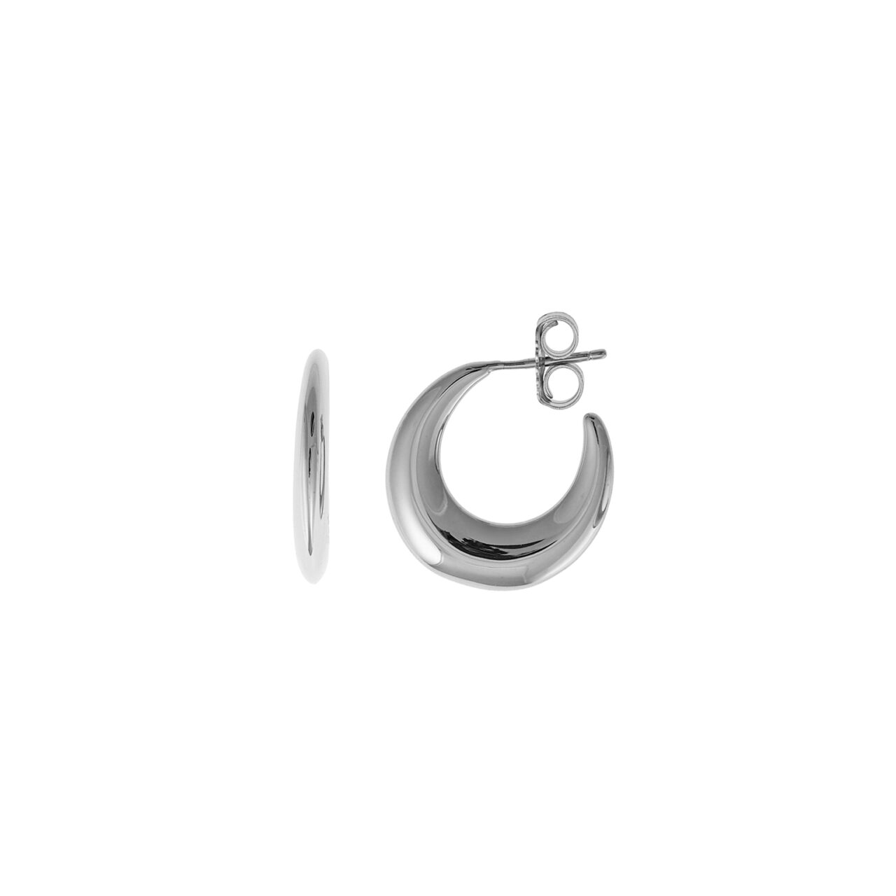 PENDIENTES  PLATA RODIO AROS LISO SALVATORE
