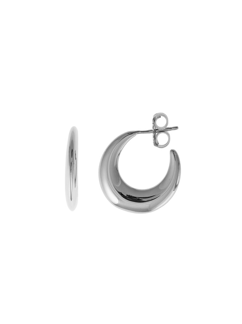 PENDIENTES  PLATA RODIO AROS LISO SALVATORE