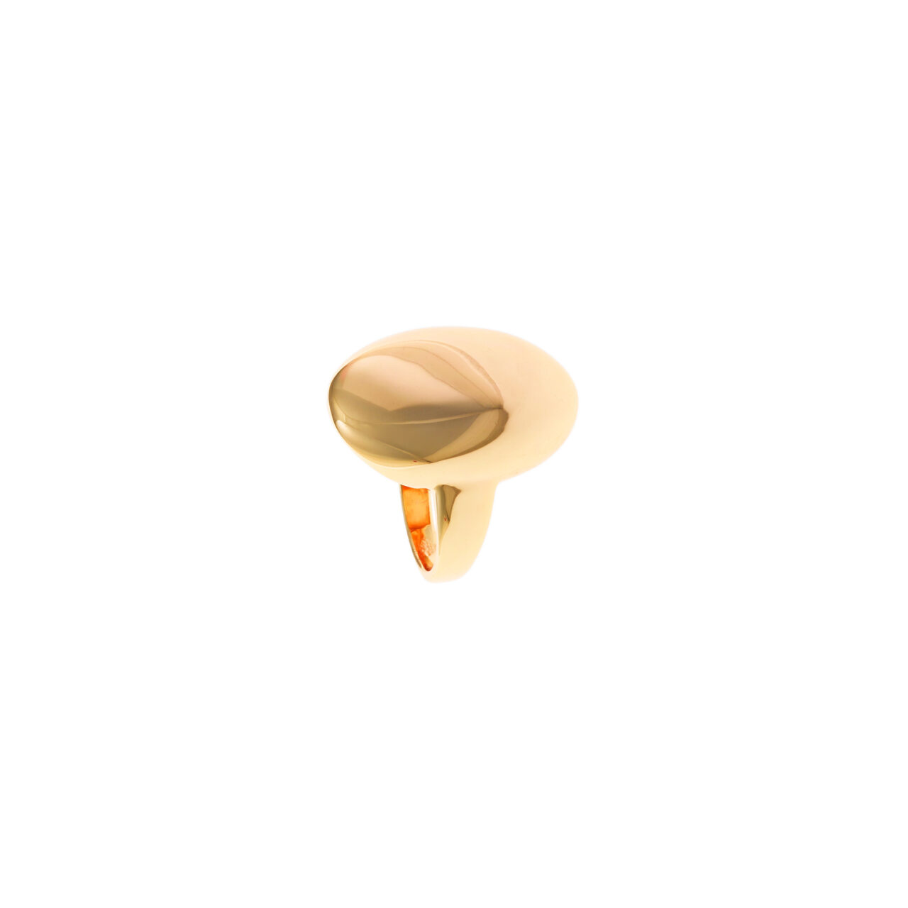 SORTIJA PLATA CHAPADO DORADO OVALO  LISO SALVATORE