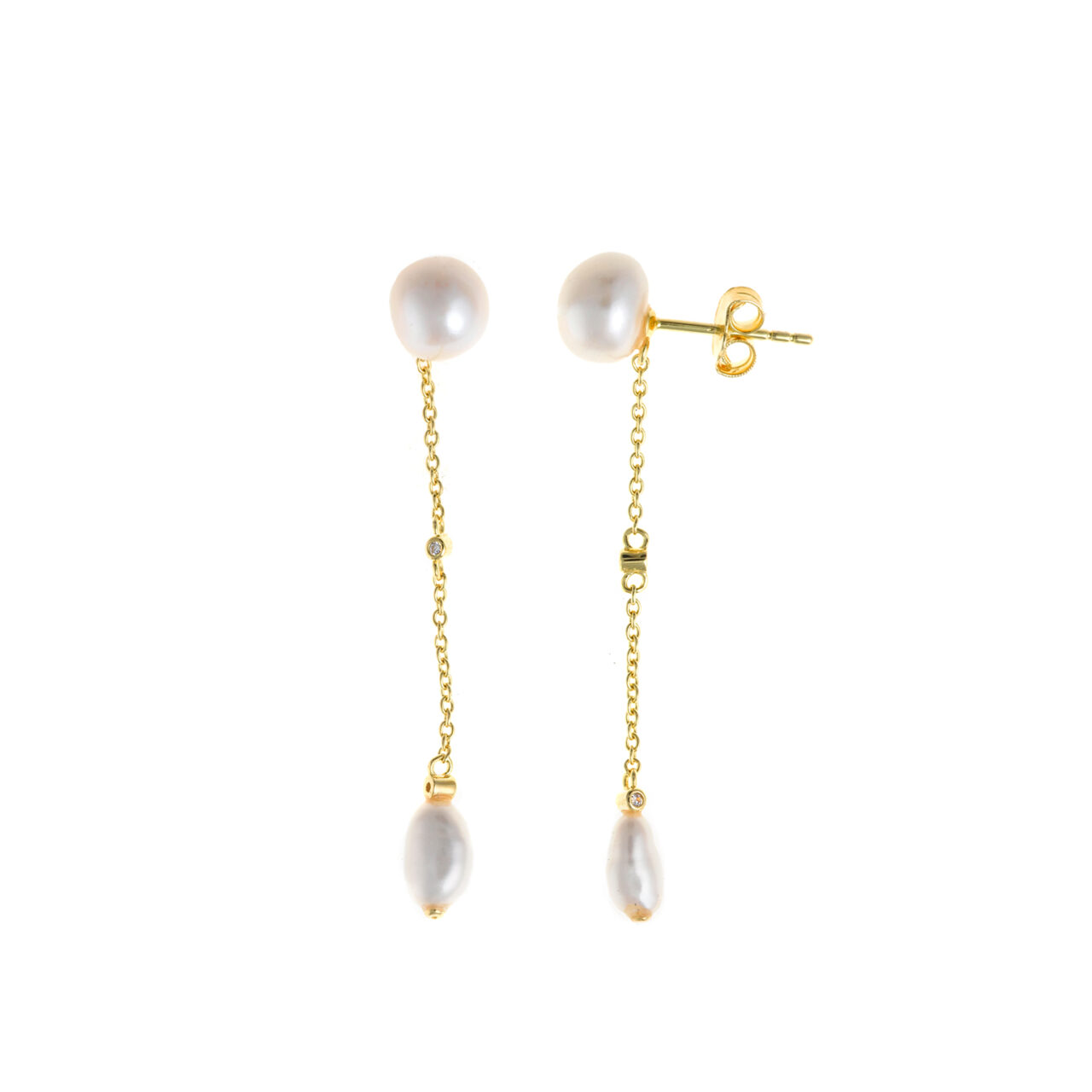 PENDIENTES PLATA CHAPADO DORADO PERLAS BARROCAS SALVATORE