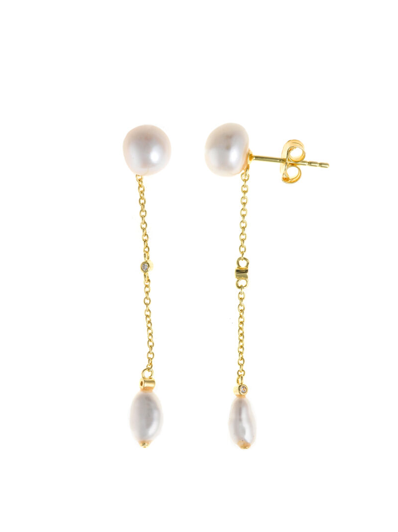 PENDIENTES PLATA CHAPADO DORADO PERLAS BARROCAS SALVATORE
