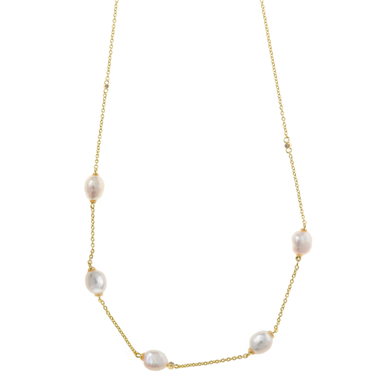 COLLAR PLATA CHAPADO DORADO PERLAS BARROCAS SALVATORE