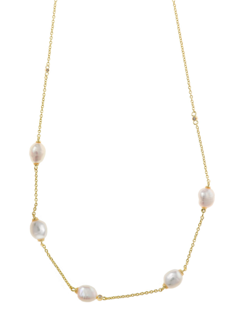 COLLAR PLATA CHAPADO DORADO PERLAS BARROCAS SALVATORE