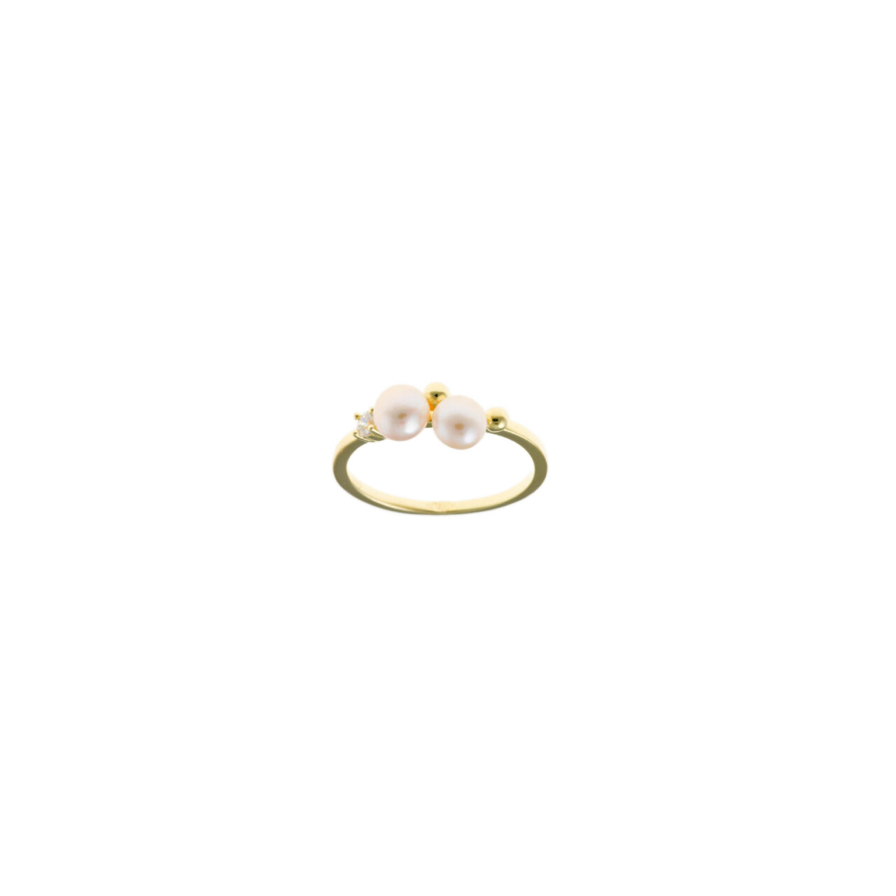 SORTIJA PLATA CHAPADO DORADO DOS PERLAS SALVATORE
