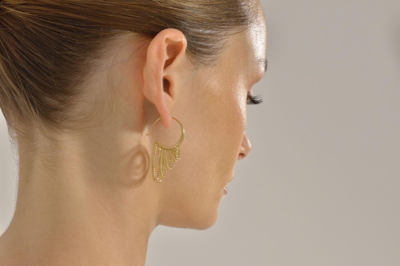 PENDIENTES PLATA CHAPADO DORADO ARO OVALOS SALVATORE - Imagen 3