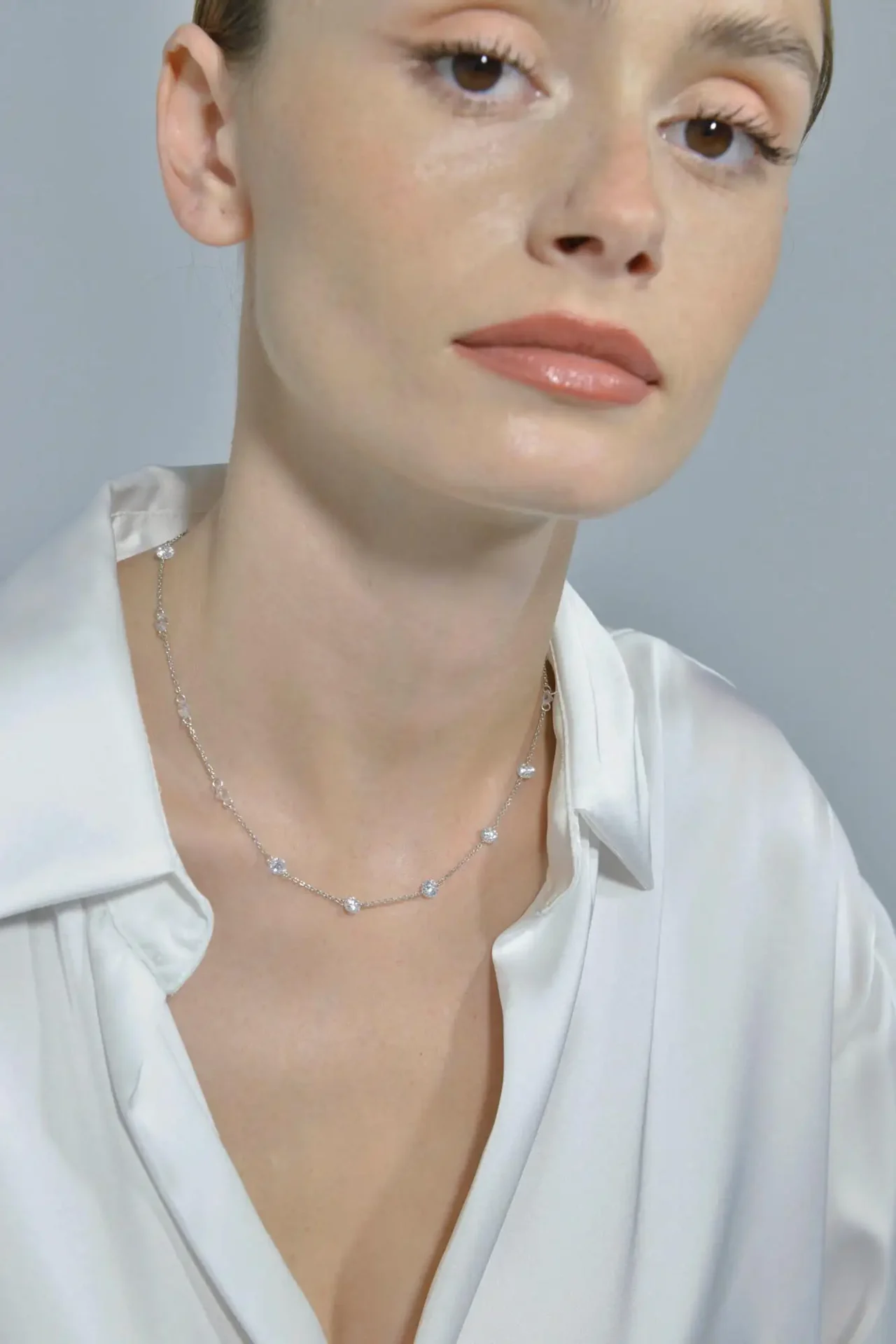 COLLAR PLATA RODIO CIRCONITAS SALVATORE - Imagen 2