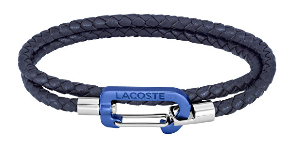 Pulsera Lacoste hombre cordón cuero mosquetón colores a elegir verde azul amarillo