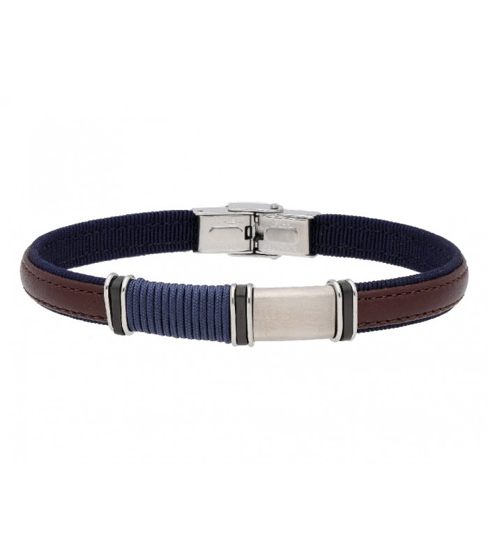 Pulsera acero y piel Liska
