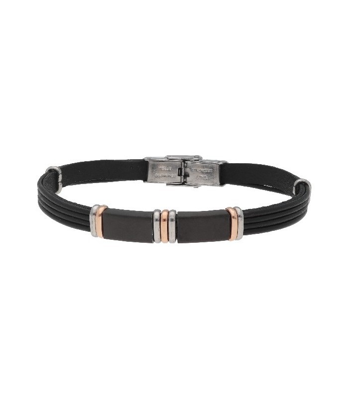 Pulsera piel y acero Liska