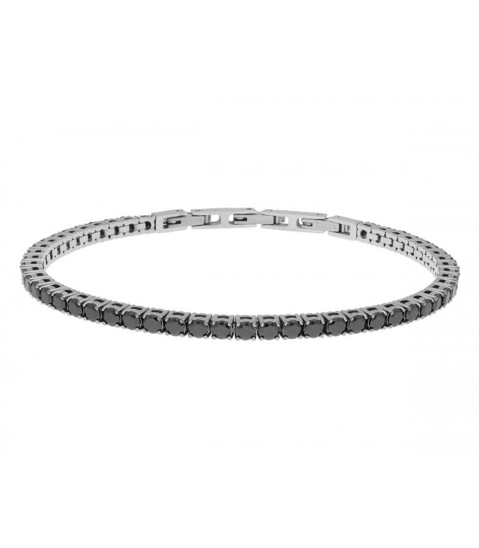 Pulsera acero y circonitas negras Liska