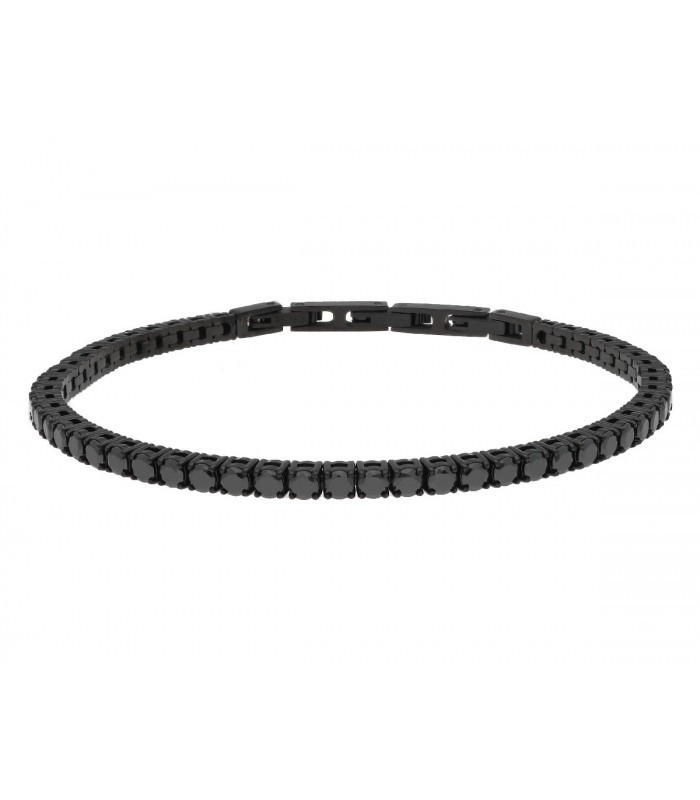Pulsera acero negro y circonitas negras Liska