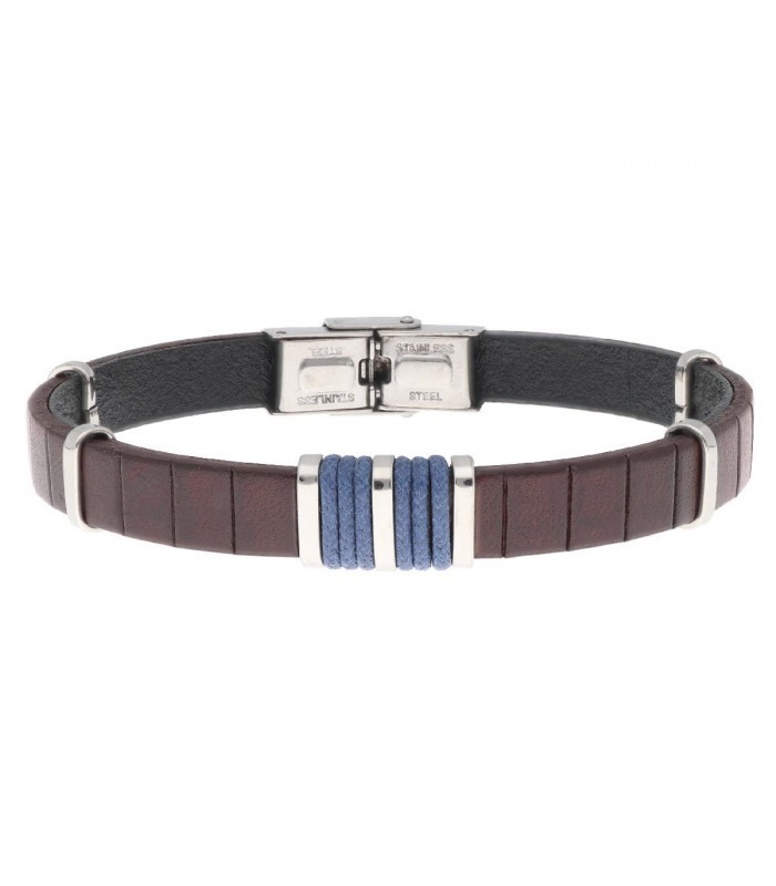 Pulsera acero y piel Liska