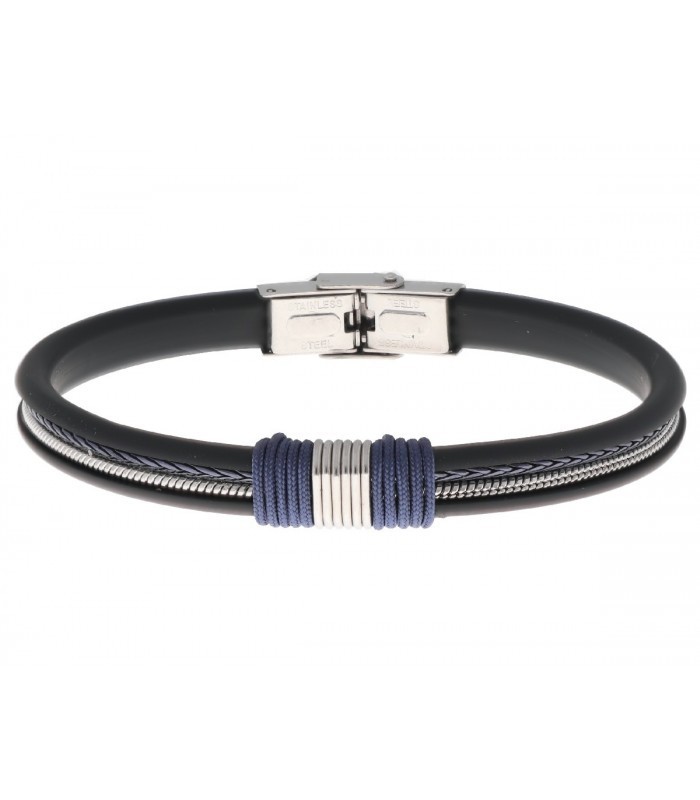 Pulsera acero y piel Liska