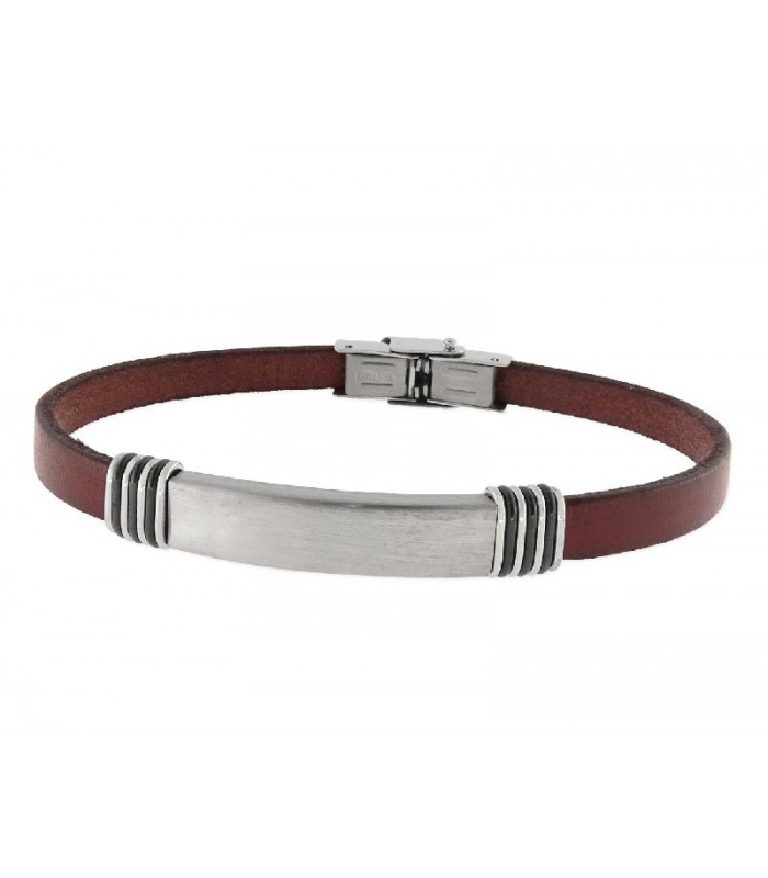 Pulsera acero y piel Liska