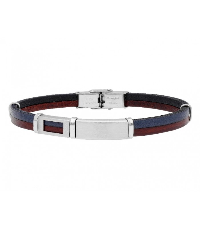 Pulsera acero y piel Liska