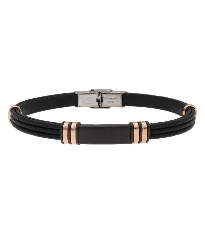 Pulsera acero y piel Liska