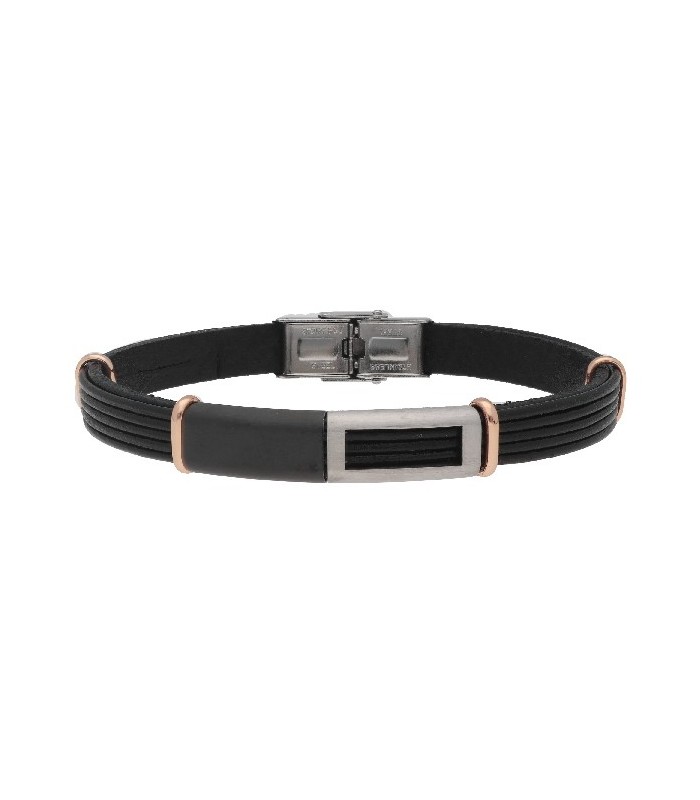 Pulsera acero y piel Liska