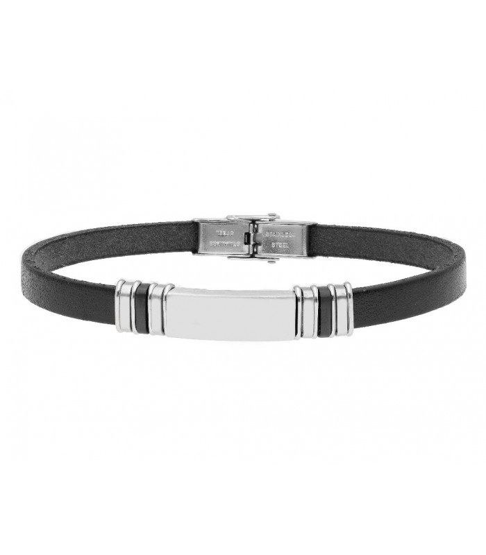 Pulsera acero y piel Liska