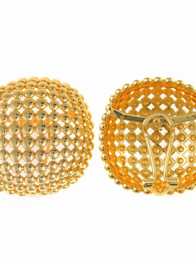 PENDIENTES METAL CHAPADO DORADO CIRCULO BOLITAS CIERRE SALVATORE