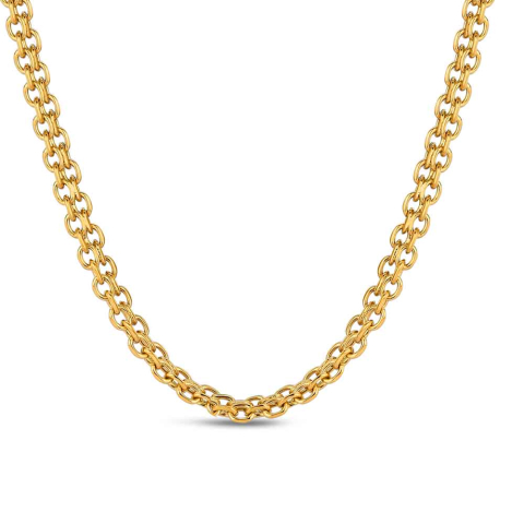 COLLAR ACERO 316 CHAPADO ORO 18 KT FORZADO EN DISMINUCIÓN ROCÍO MARTÍN