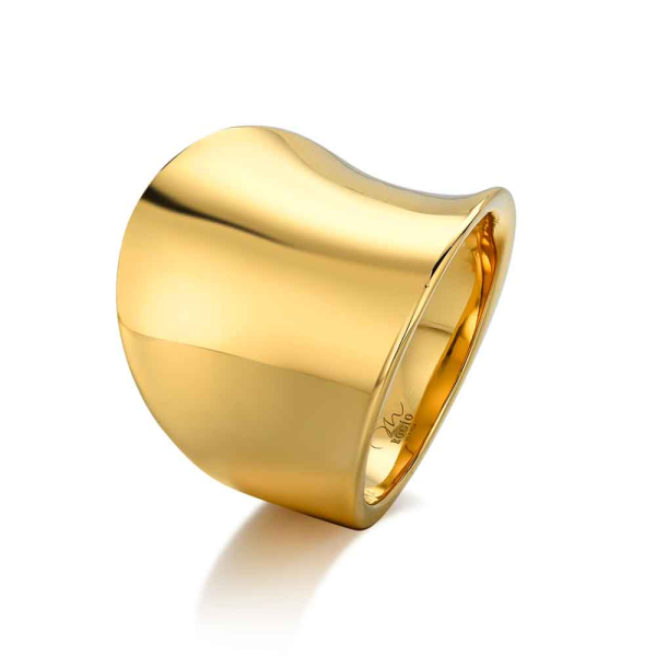 ANILLO DE ACERO 316 CHAPADO ORO 18 KT EN DISMINUCIÓN ROCÍO MARTÍN