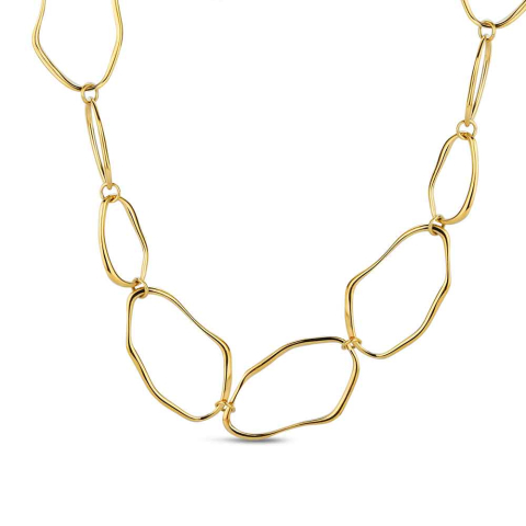 COLLAR ACERO 316 CHAPADO ORO 18 KT ESLABONES IRREGULARES ROCÍO MARTÍN