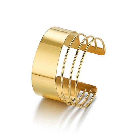 BRAZALETE ACERO 316 CHAPADO ORO 18 KT CON HILOS ROCÍO MARTÍN