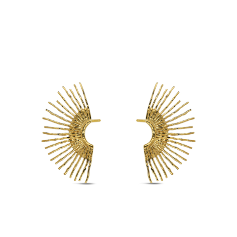 PENDIENTES ACERO 316 CHAPADO ORO 18 KT ABANICO ROCÍO MARTÍN