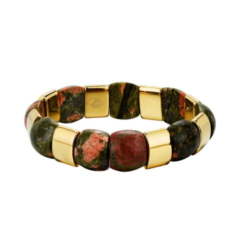 PULSERA ACERO 316 CHAPADO ORO 18kt CON PIEDRAS SEMIPRECIOSAS UNAKITA ROCÍO MARTÍN