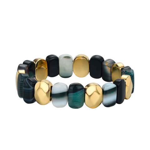 PULSERA ACERO 316 CHAPADO ORO 18KT  CON PIEDRAS SEMIPRECIOSAS UNAKITA ROCÍO MARTÍN